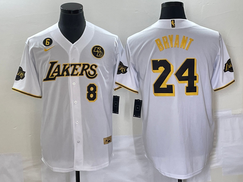 Men Los Angeles Lakers 24 Bryant white 2023 NBA Jersey style 7
